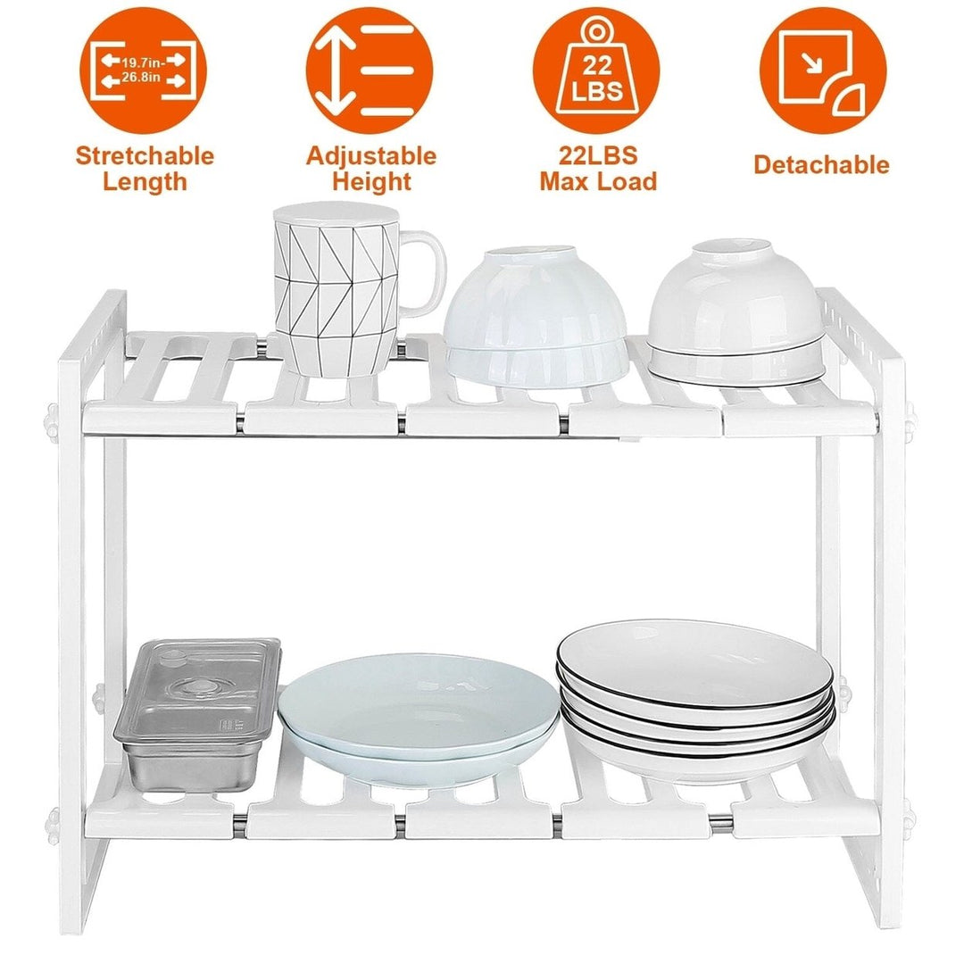 2-Tier Under Sink Organizer Retractable Space Saving Storage Image 4