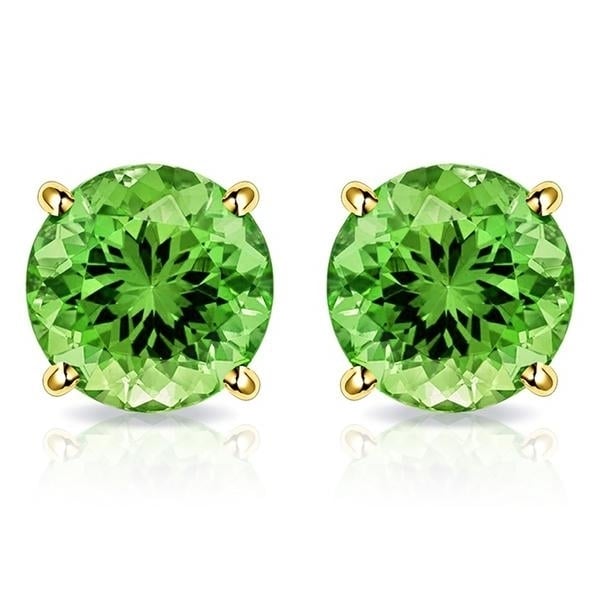 2.00 CTW Peridot Stud Earrings in 10K Gold by MUIBLU Gems Image 1