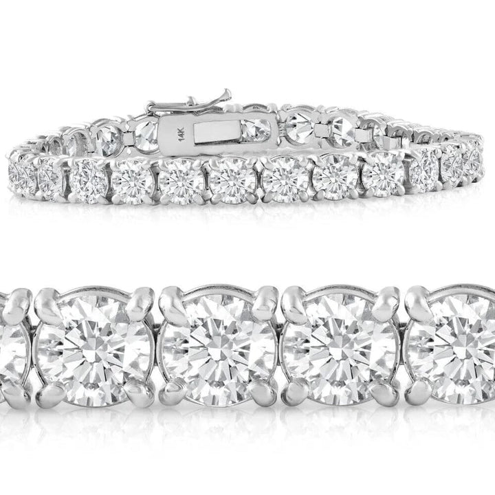 20 Ct Lab Grown Diamond Tennis Bracelet 14k White Gold 7" Image 1