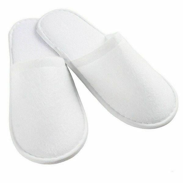 20-Pairs: Spa Hotel Guest Soft Slippers Closed Toe Disposable Travel Slipper Image 1