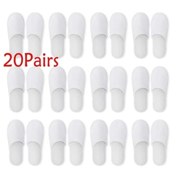 20-Pairs: Spa Hotel Guest Soft Slippers Closed Toe Disposable Travel Slipper Image 8