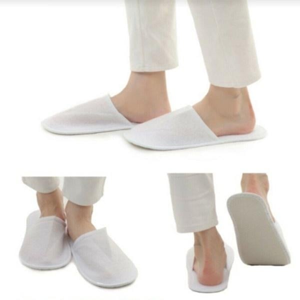 20-Pairs: Spa Hotel Guest Soft Slippers Closed Toe Disposable Travel Slipper Image 11