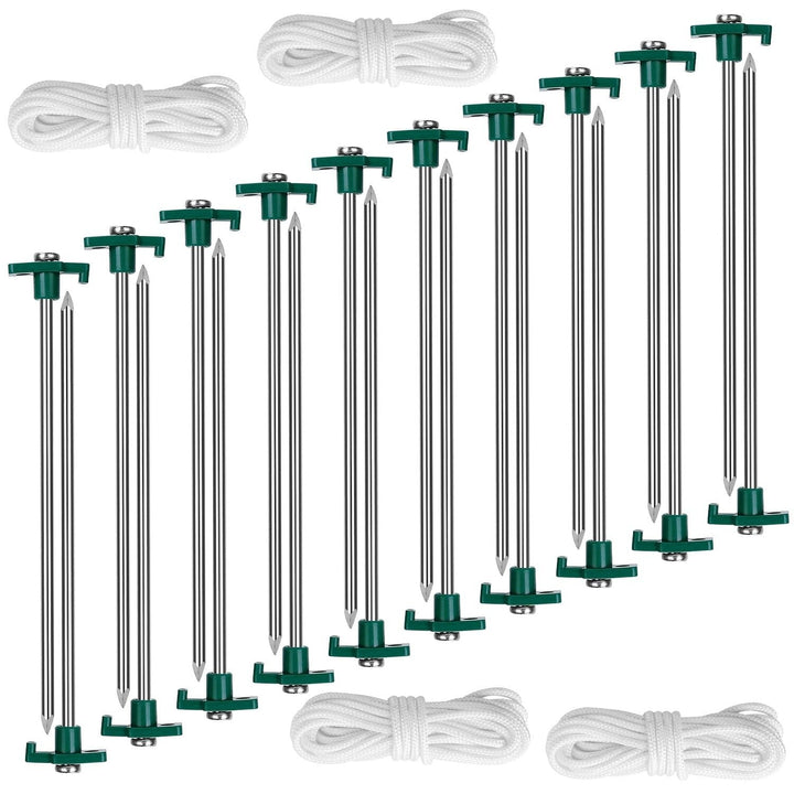 20-Piece: 9.8-Inch Tent Pegs Ropes Set Image 3