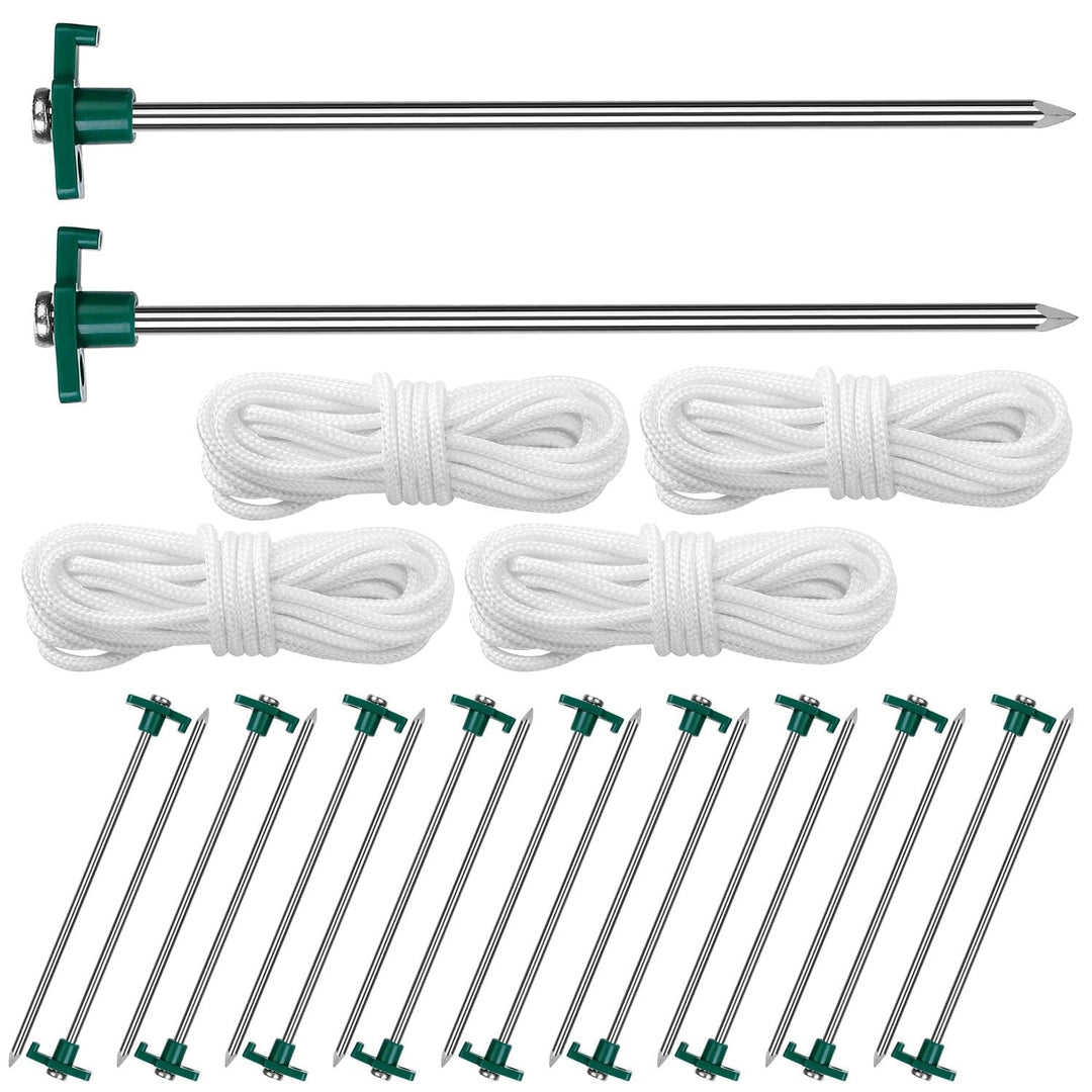 20-Piece: 9.8-Inch Tent Pegs Ropes Set Image 4