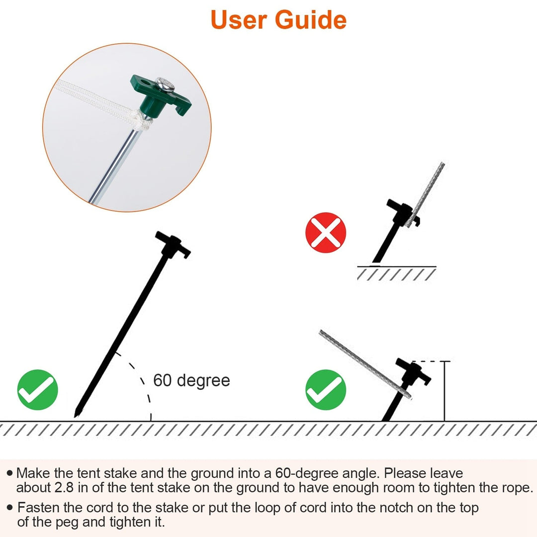 20-Piece: 9.8-Inch Tent Pegs Ropes Set Image 9