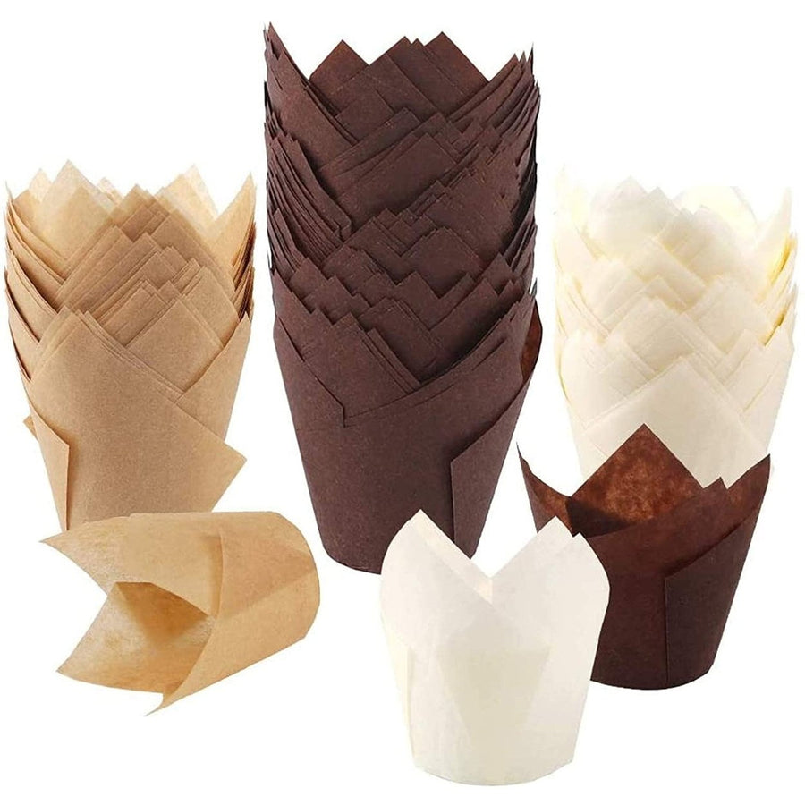 200-Piece:Tulip Cupcake Baking Cups Image 1