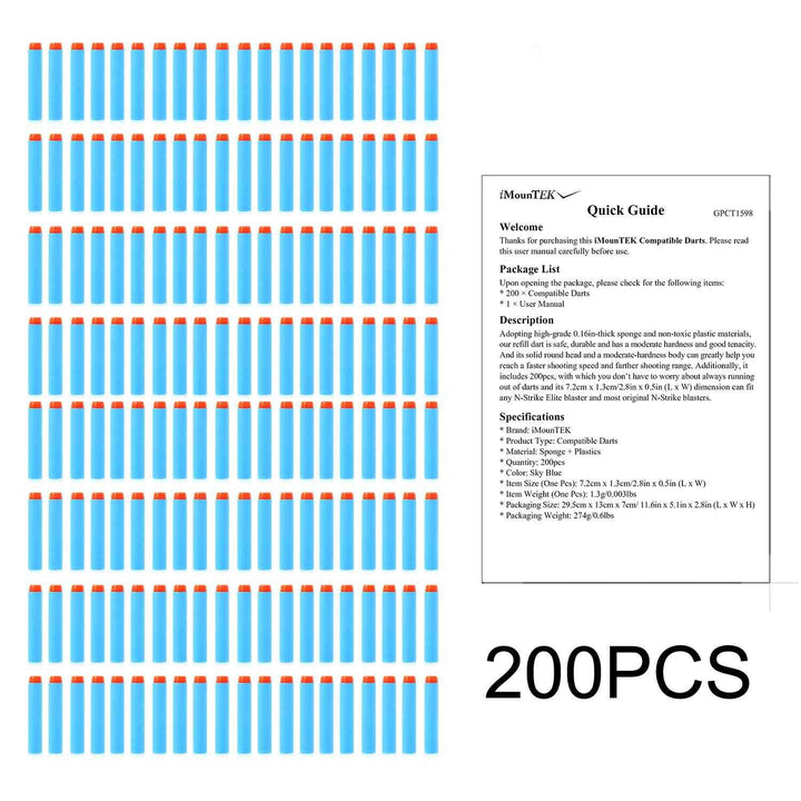 200-Pieces: Compatible Darts Refill for Nerf N-Strike Elite Series Image 7