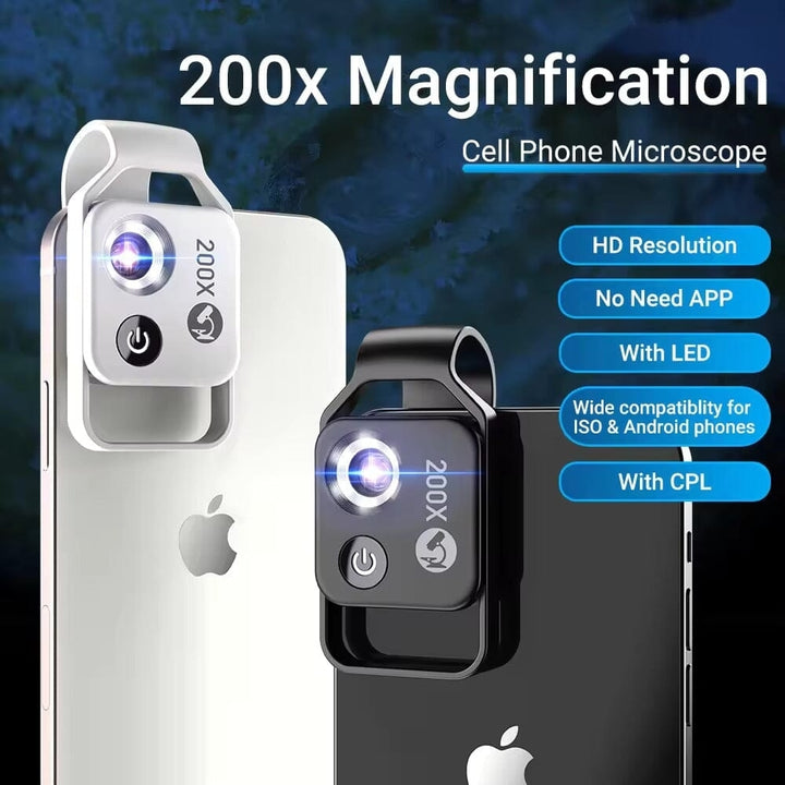 200x Zoom Phone Camera Optical Microscope Lens Image 3