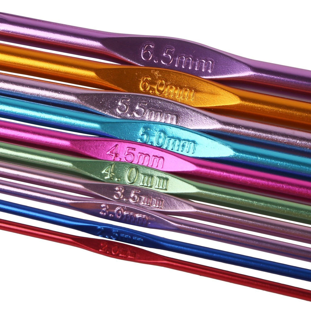 22-Piece: Aluminum Multi-Color Crochet Hook Needles Image 6