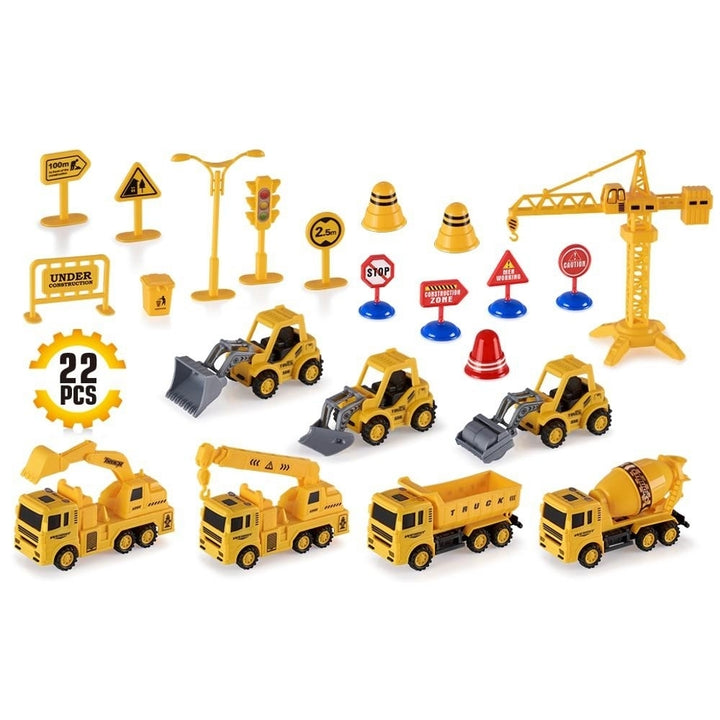 22-Piece: Construction Trucks Toy Set Toys for Kids Image 2