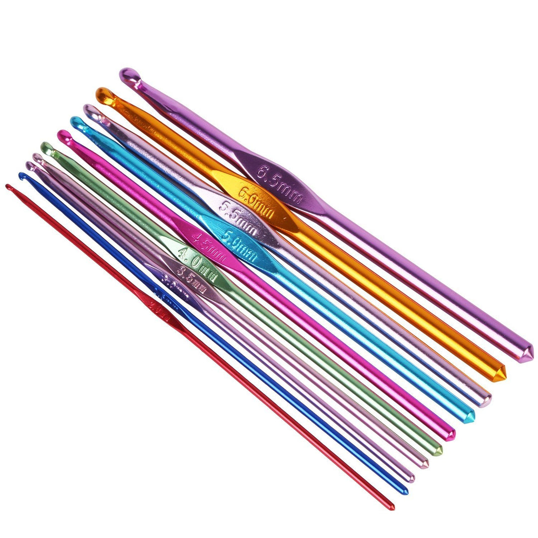 22-Piece: Aluminum Multi-Color Crochet Hook Needles Image 8