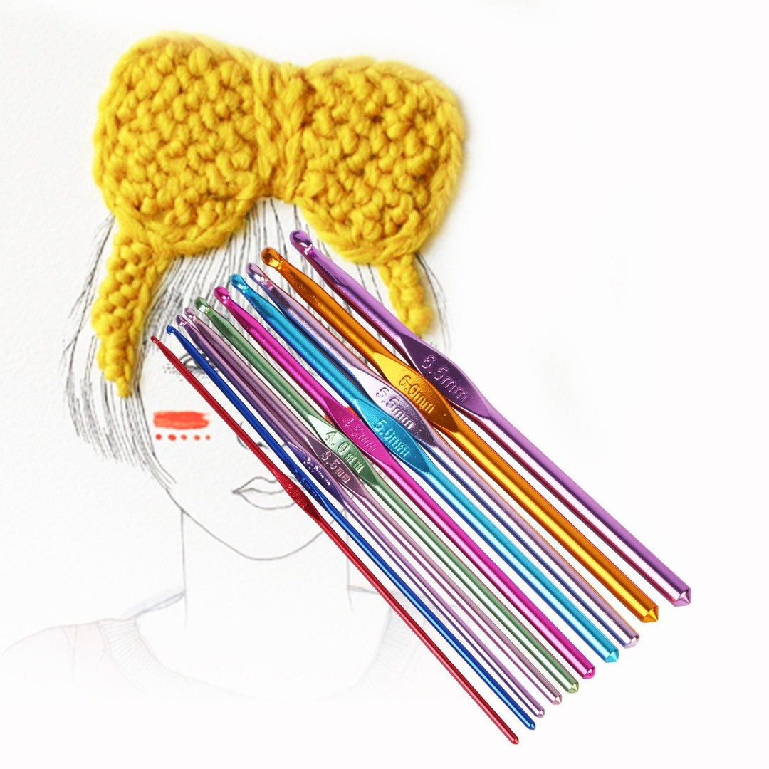 22-Piece: Aluminum Multi-Color Crochet Hook Needles Image 9