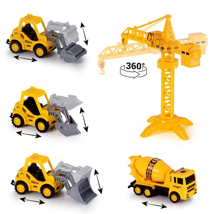 22-Piece: Construction Trucks Toy Set Toys for Kids Image 4