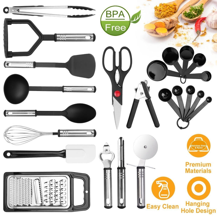 23-Piece Set: Kitchen Utensil Set Stainless Steel Nylon Image 2