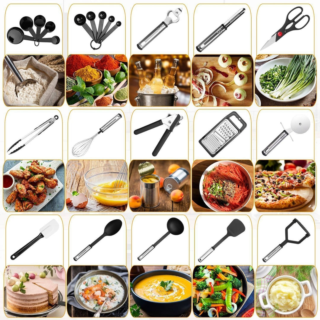 23-Piece Set: Kitchen Utensil Set Stainless Steel Nylon Image 4