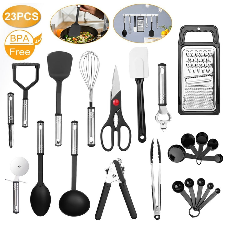 23-Piece Set: Kitchen Utensil Set Stainless Steel Nylon Image 4