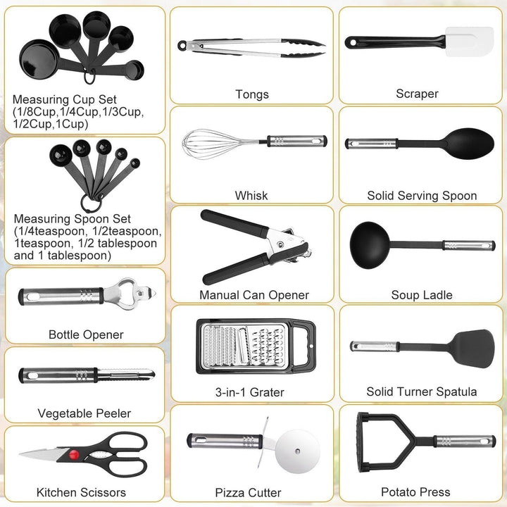 23-Piece Set: Kitchen Utensil Set Stainless Steel Nylon Image 6