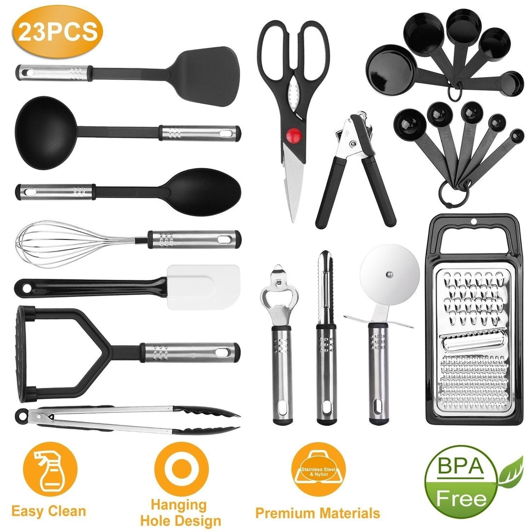 23-Piece Set: Kitchen Utensil Set Stainless Steel Nylon Image 7