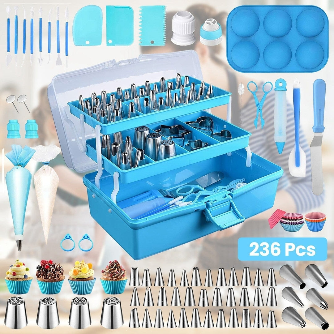 236-Pieces: Cake Decorating Kit Baking Tool with Piping Tips Couplers Image 4