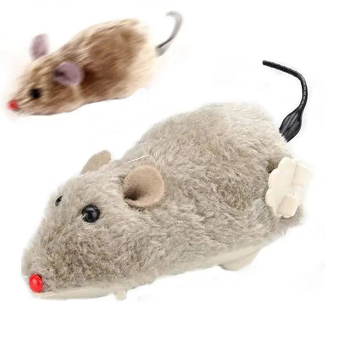 2-Pack: Wind Up Interactive Plush Mouse Toy Image 1