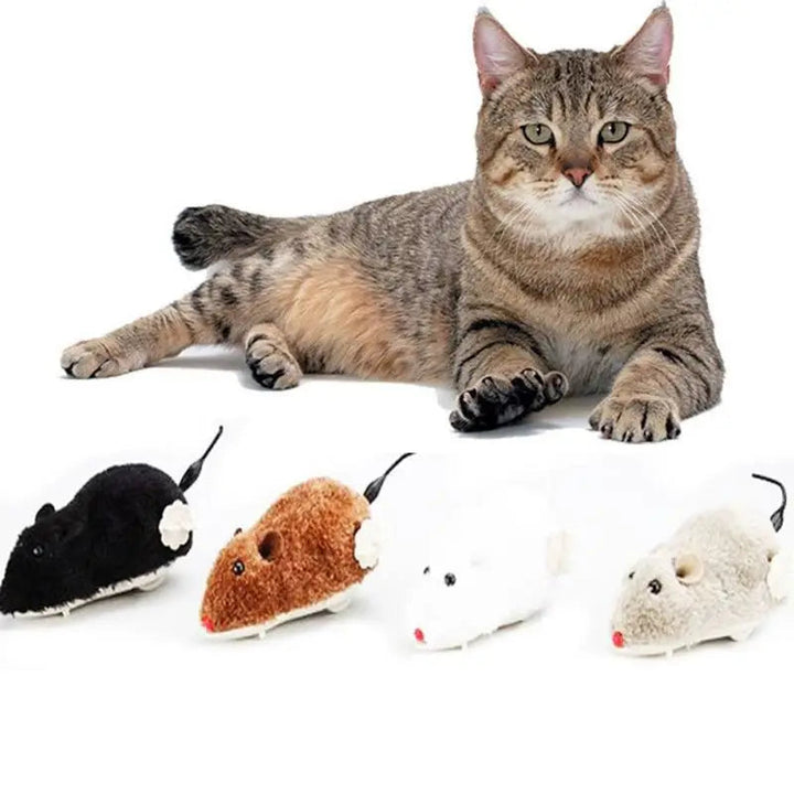 2-Pack: Wind Up Interactive Plush Mouse Toy Image 2