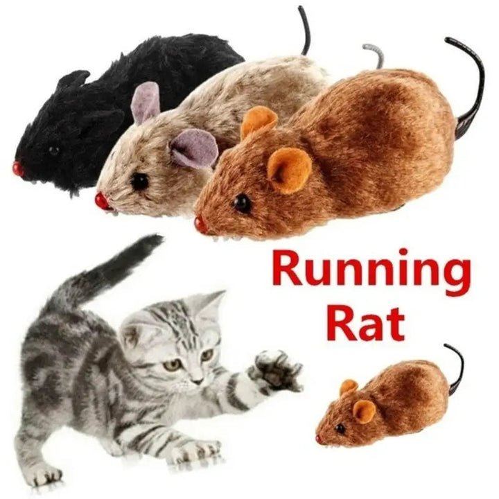 2-Pack: Wind Up Interactive Plush Mouse Toy Image 6