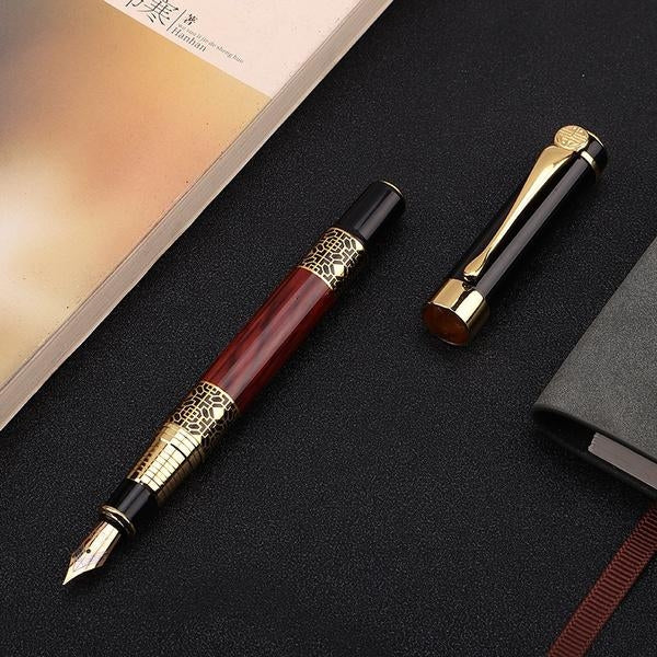 2-Pack: Wood Grain Classical Fountain Pen Ballpoint Pen Image 4