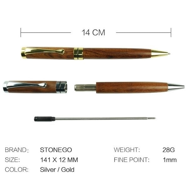 2-Pack: Wooden Twist Ballpoint Pen Image 9