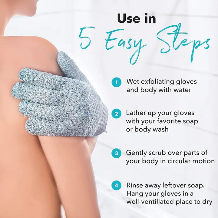 2-Pair: Exfoliating Bath Gloves Image 3