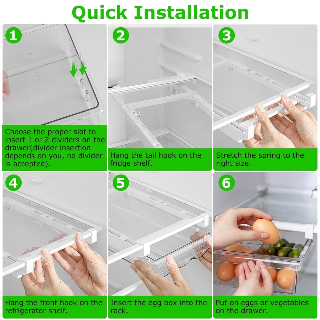 2-Piece: Refrigerator Egg Drawer 36 Egg Capacity Snap On Hanging Storage Tray Image 6