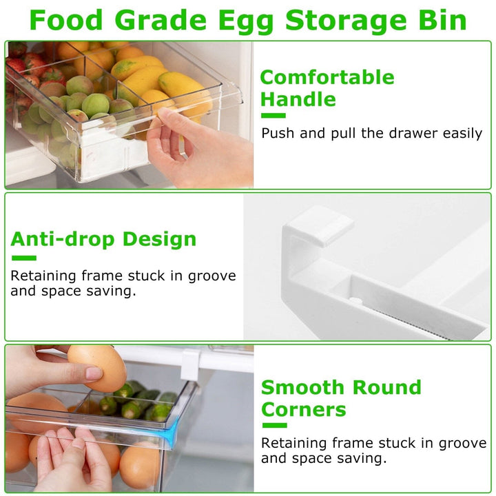 2-Piece: Refrigerator Egg Drawer 36 Egg Capacity Snap On Hanging Storage Tray Image 10