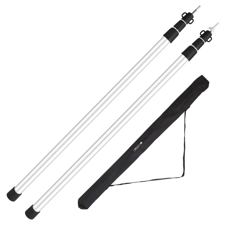 2-Piece: Telescoping Tarp Poles Portable Aluminum Awning Poles Image 3