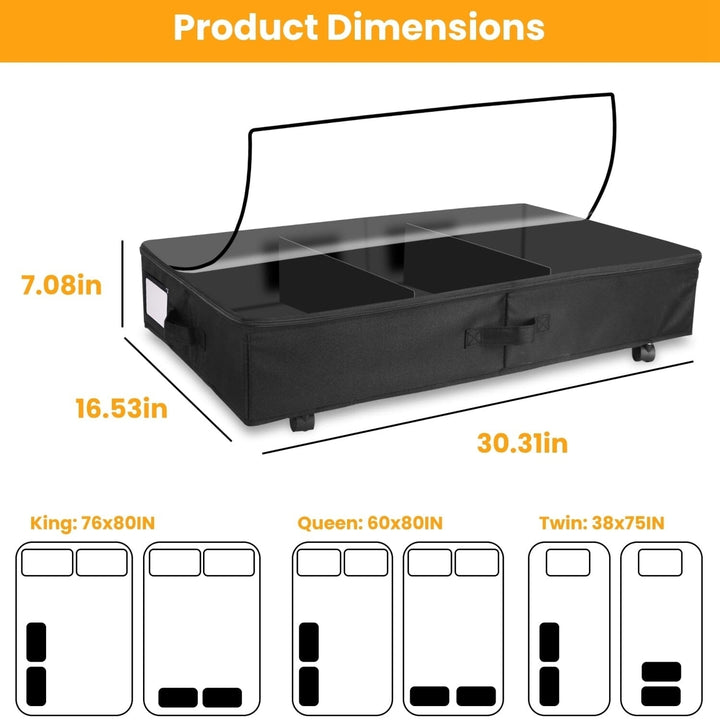 2-Piece: Under Bed Storage Container Image 4