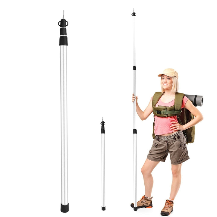 2-Piece: Telescoping Tarp Poles Portable Aluminum Awning Poles Image 10