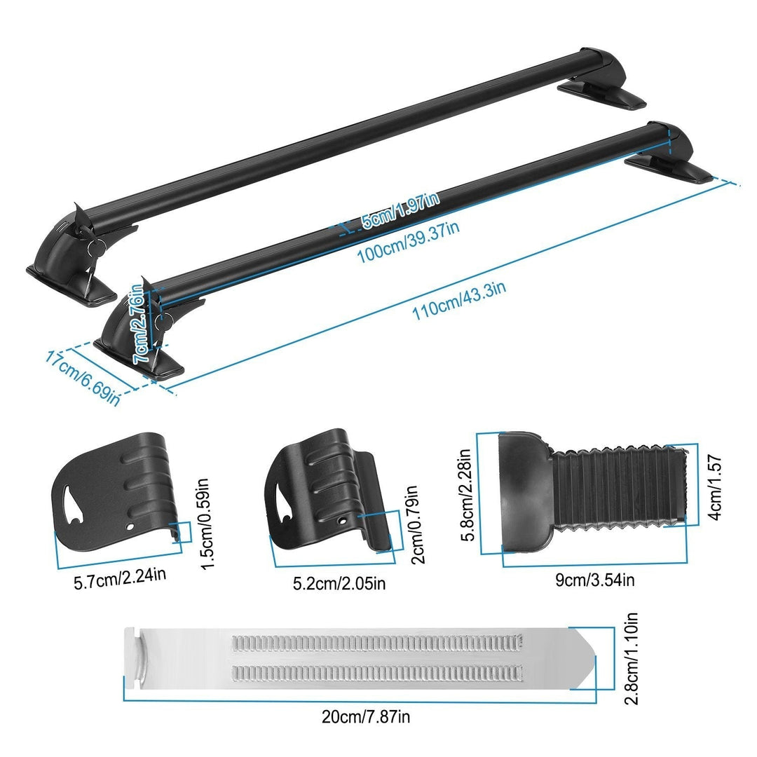 2-Piece: Universal 110CM/43-Inch Car Roof Rack Cross Bar Image 4