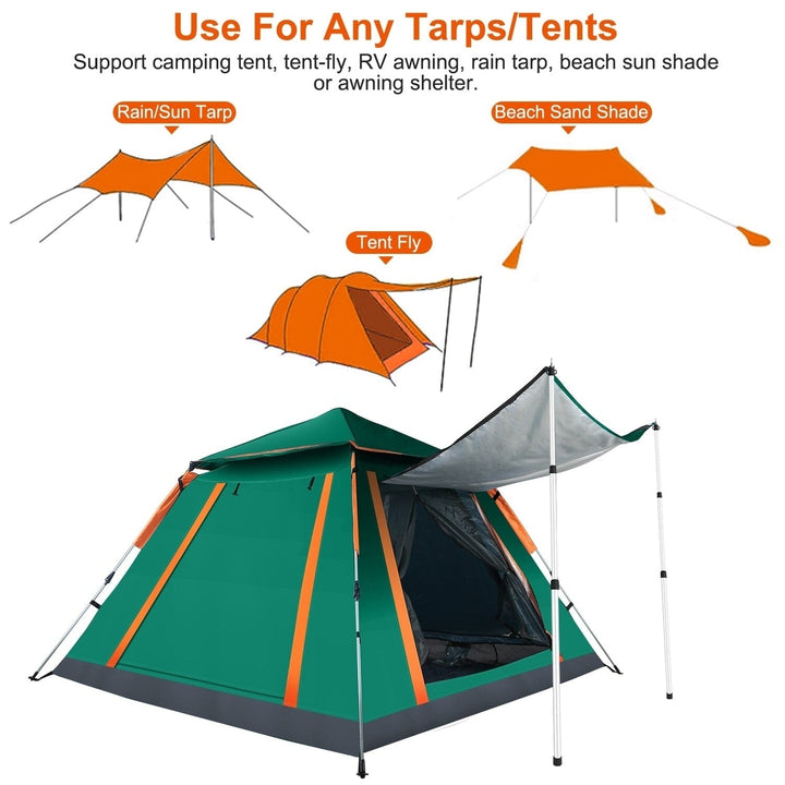 2-Piece: Telescoping Tarp Poles Portable Aluminum Awning Poles Image 12