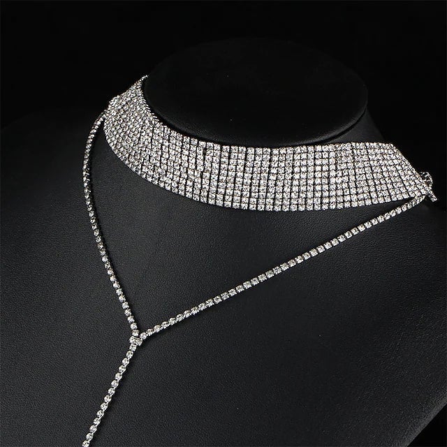 2-Piece: Womens Synthetic Diamond Y Necklace Image 4