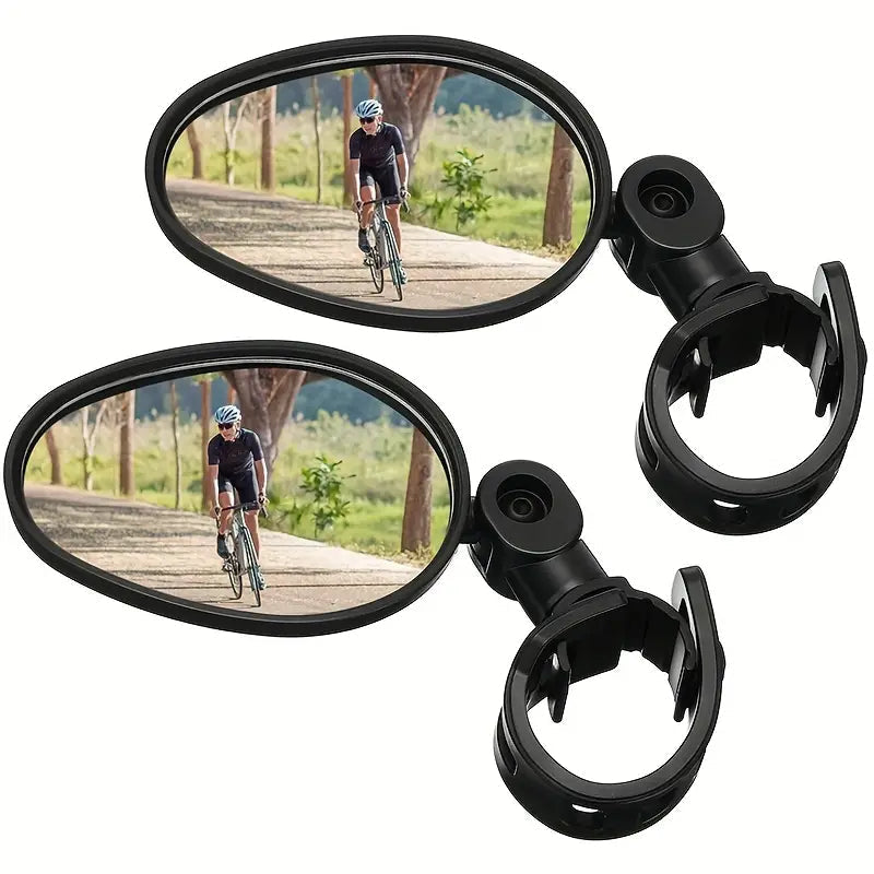 2-Piece: 360 Adjustable Rotatable Handlebar Mirror - Wide Angle Bicycle Mirror Image 1