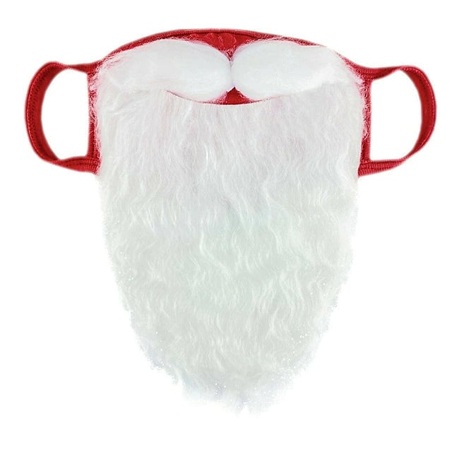 2-Piece: Adult Funny Cosplay Santa Claus Mask Face Image 3