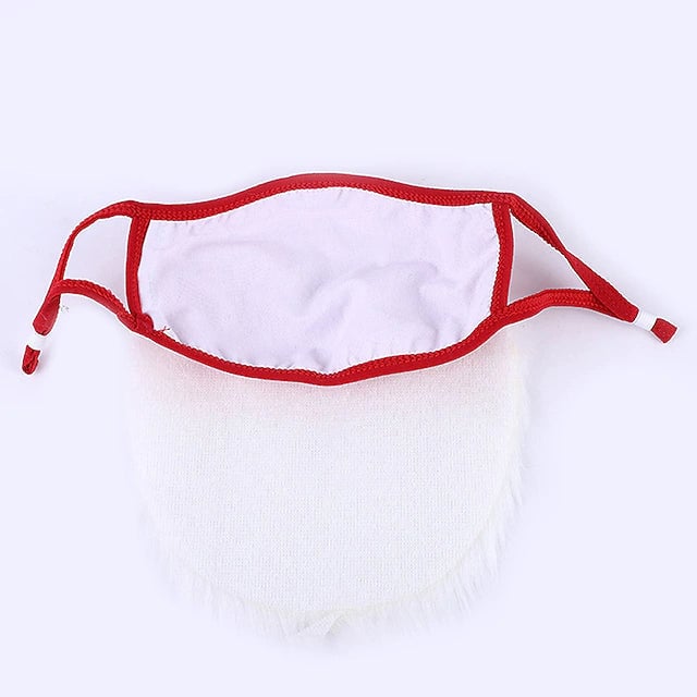 2-Piece: Adult Funny Cosplay Santa Claus Mask Face Image 4