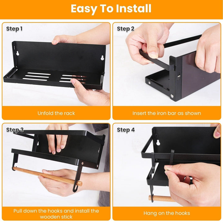 2-Piece: Magnetic Spice Racks for Refrigerator with Paper Towel Holder Image 9