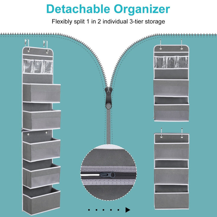 2-Piece: Over the Door Organizer 6-Tier Hanging Basket Image 9