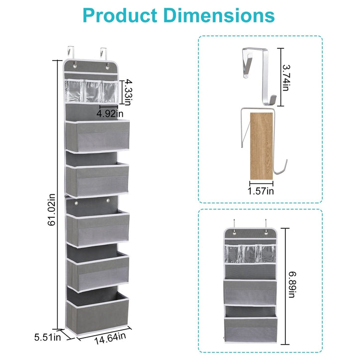 2-Piece: Over the Door Organizer 6-Tier Hanging Basket Image 10