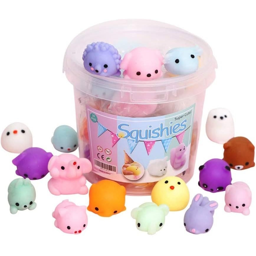 24-Pack: Kids Mochi Squishy Toy with Storage Image 1