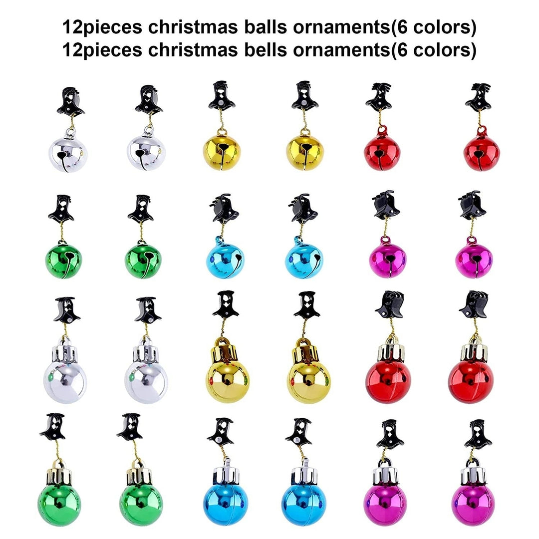 24-Piece: Christmas Beard Baubles Ornaments Santa Claus Beard Bells Image 4