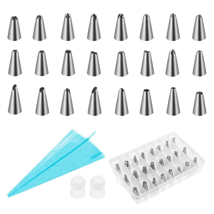 24-Piece: Stainless Steel Cake Decorating Supplies Kit Image 4