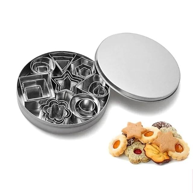 24-Piece: Stainless Steel Cookie Cutters Set Image 1