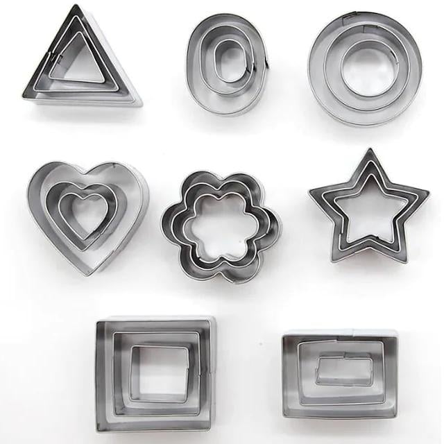 24-Piece: Stainless Steel Cookie Cutters Set Image 3