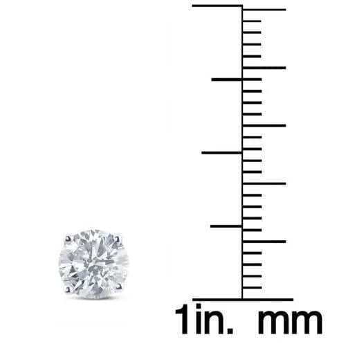 2Ct TW Round Lab Grown Diamond Studs 14K White Gold with Screw Backs Image 3