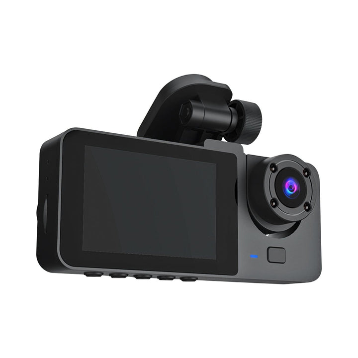 3 Channel Dash Cam Front Inside Rear Vehicle Driving Recorder Car DVR Image 2